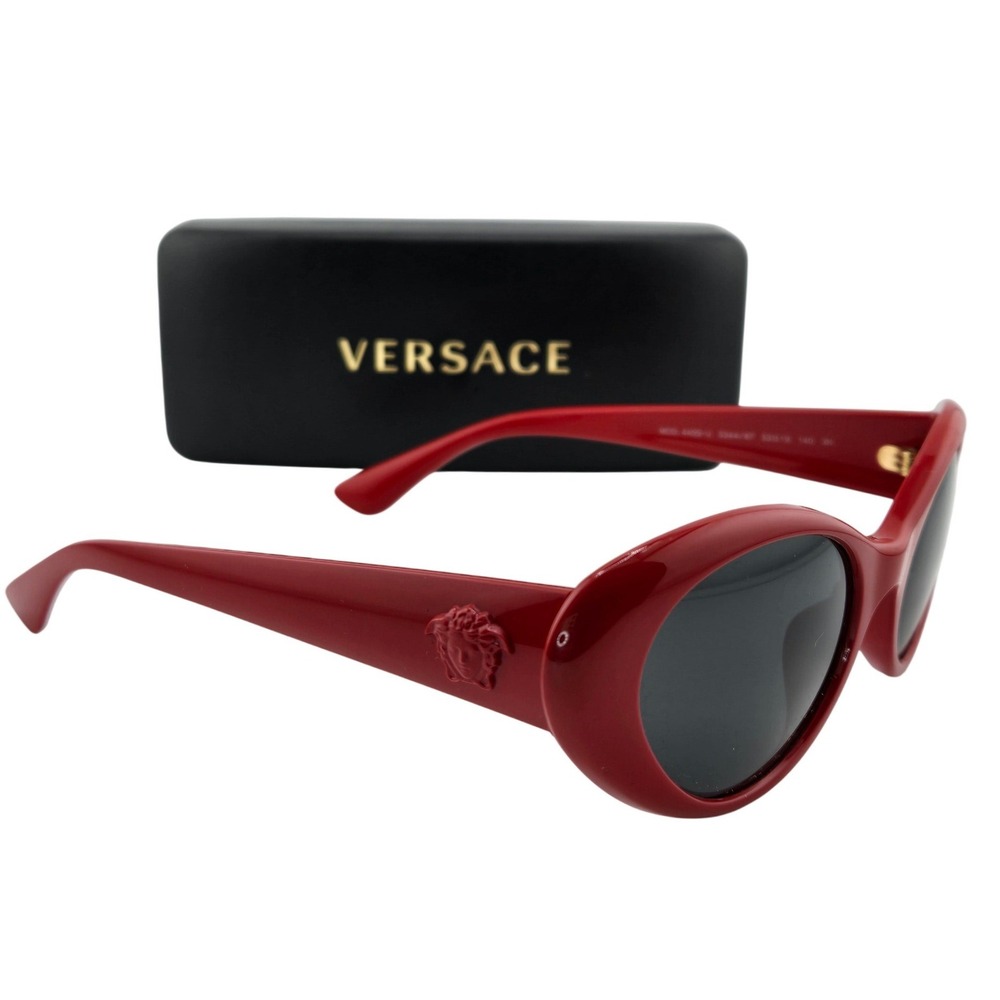 Versace Red Oval Sunglasses MOD 4455-U 5344/87 Medusa Head Made in Italy